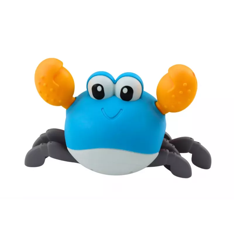 LEAN TOYS Badespielzeug Aufzieh-Krabbe läuft schwimmt blau
