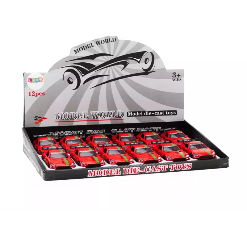 LEAN TOYS Sportwagen 1:32 Actionfigur Spoiler Metall Rot Sounds