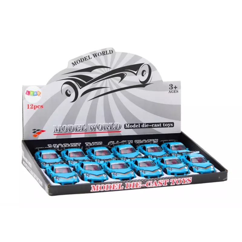 LEAN TOYS Sportwagen 1:32 Die-Cast Metall Actionfigur blauer Spoiler