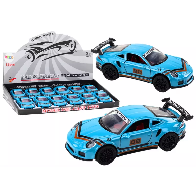 LEAN TOYS Sportwagen 1:32 Die-Cast Metall Actionfigur blauer Spoiler