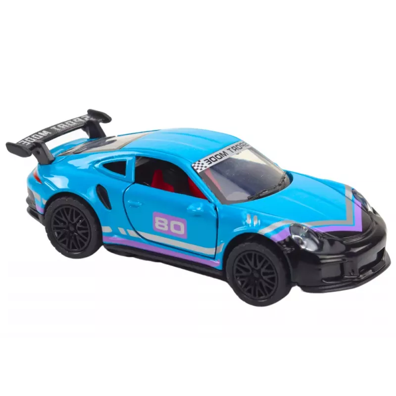 LEAN TOYS Auto Sportwagen 1:32 Friction Drive Metall Türkis