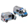 LEAN TOYS Polizeiauto 1:32 mit Türen zum Öffnen, Lichtern, Geräuschen und Rückziehmotor