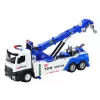 LEAN TOYS Truck mit Kran, zwei Metallhaken, weiße und blaue Lichter, Geräusche