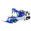 LEAN TOYS Truck mit Kran, zwei Metallhaken, weiße und blaue Lichter, Geräusche