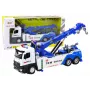 LEAN TOYS Truck mit Kran, zwei Metallhaken, weiße und blaue Lichter, Geräusche