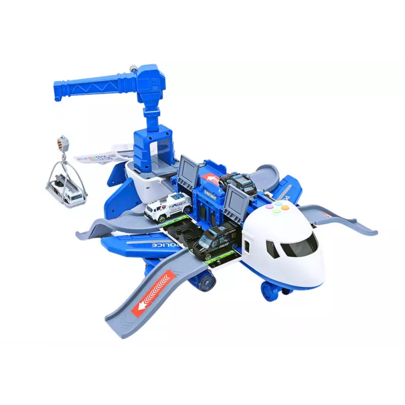 LEAN TOYS Interaktives Flugzeug zum Zerlegen Polizeistation 2in1 DIY