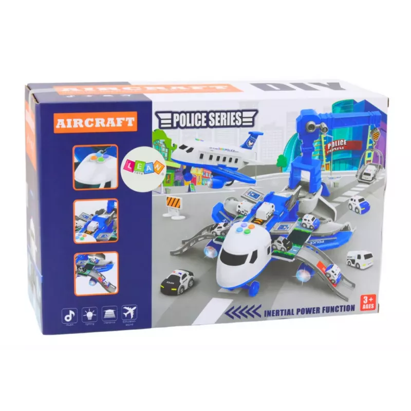 LEAN TOYS Interaktives Flugzeug zum Zerlegen Polizeistation 2in1 DIY