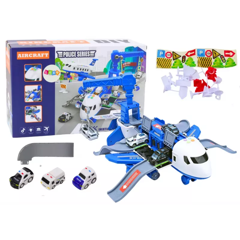 LEAN TOYS Interaktives Flugzeug zum Zerlegen Polizeistation 2in1 DIY