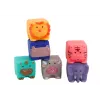 LEAN TOYS Weiche Lernbausteine Tiere Zahlen Buchstaben Bunt 12 Stk