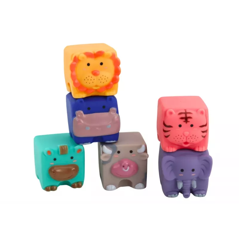 LEAN TOYS Weiche Lernbausteine Tiere Zahlen Buchstaben Bunt 12 Stk