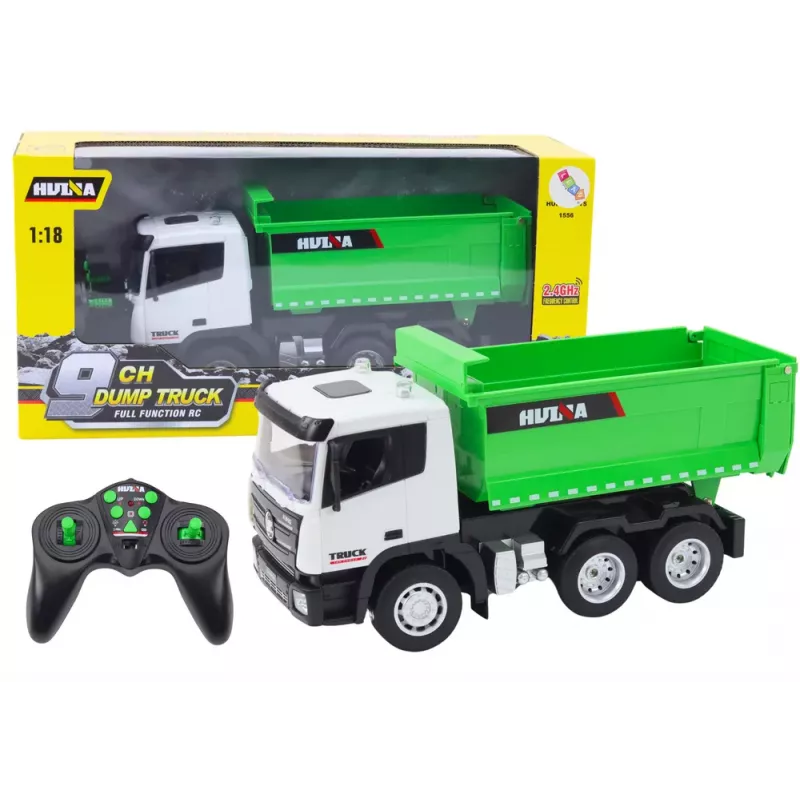 LEAN TOYS Fernsteuerung RC Truck Kipper 1:18 Grün