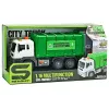LEAN TOYS Müllwagen mit Reibungsantrieb, Soundeffekte, Grün, 1:16, Sortierung