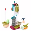 LEAN TOYS Reinigungsset mit Staubsauger, Mopp, Ständer und Zubehör für Kinder, 23-teilig