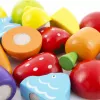 LEAN TOYS Gemüse- und Obstschneideset im Eimer mit Brett, Messer, Holz