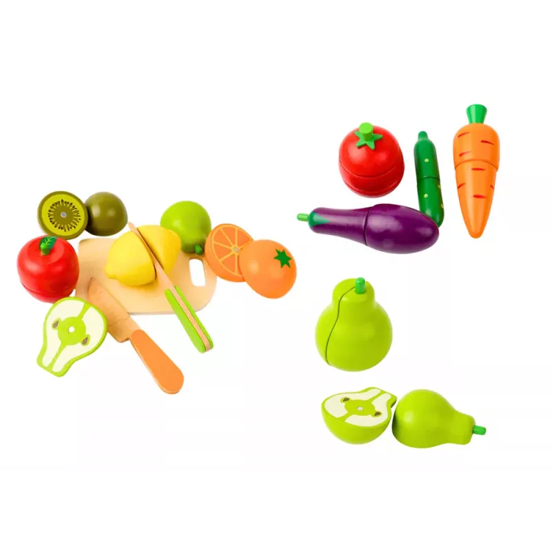 LEAN TOYS Obst und Gemüse aus Holz in Magnetbox Küche
