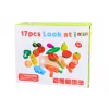LEAN TOYS Obst und Gemüse aus Holz in Magnetbox Küche