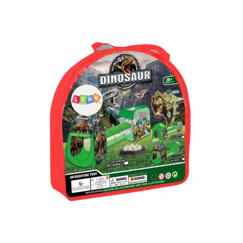 LEAN TOYS 3-in-1 Spielplatz für Kinder Zelt Haus Pool Dinosaurier
