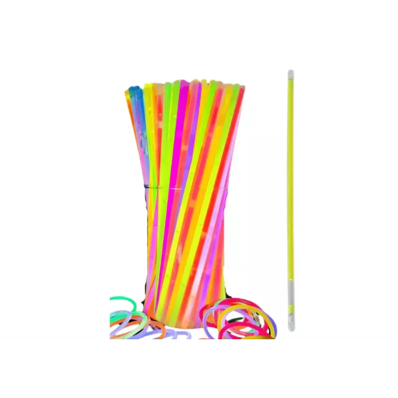 LEAN TOYS Fluoreszierende Armbänder 100 Stück Multicolor Leuchtend im Dunkeln