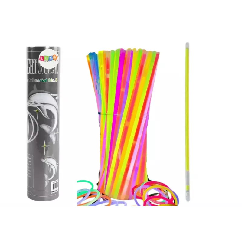 LEAN TOYS Fluoreszierende Armbänder 100 Stück Multicolor Leuchtend im Dunkeln