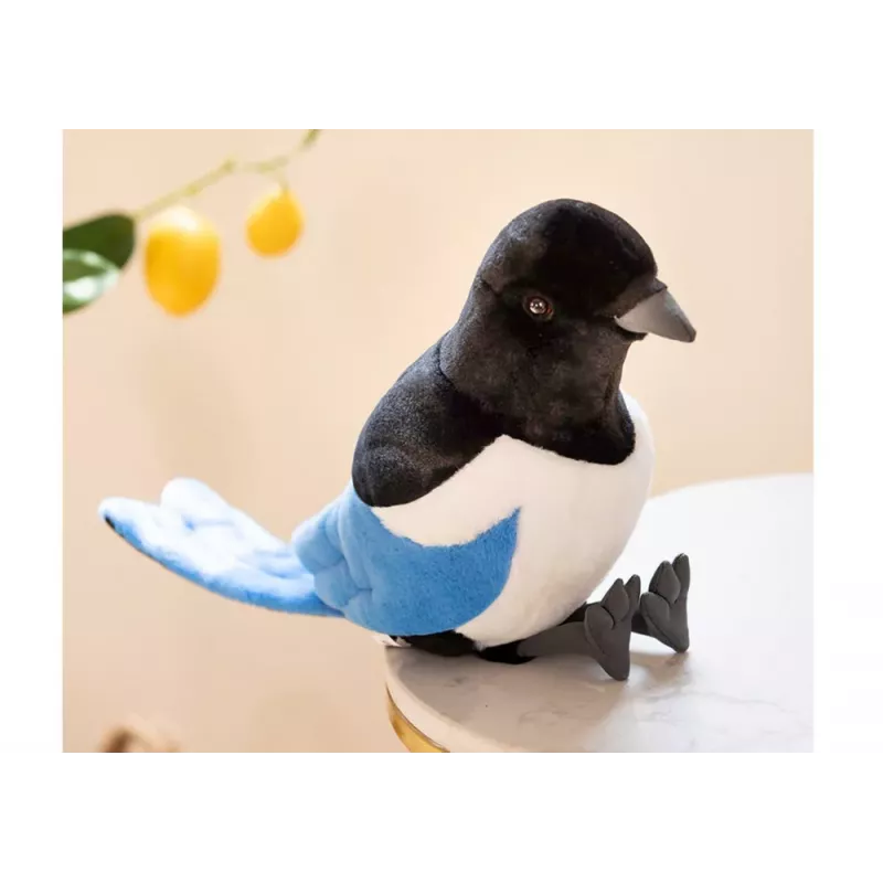 LEAN TOYS Plüsch-Maskottchen Eurasische Elster Blau 30 cm