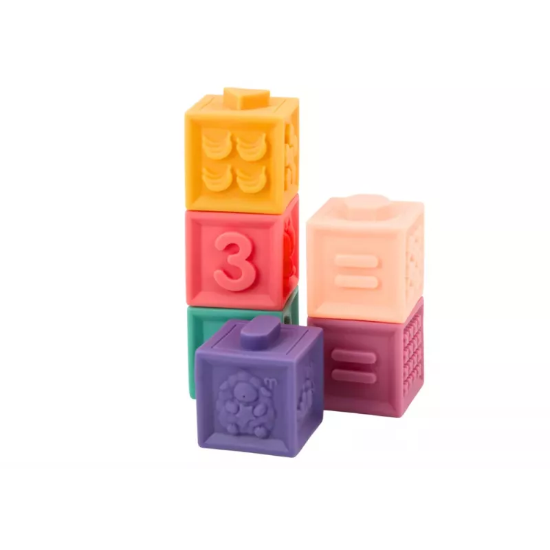 LEAN TOYS Soft Educational Blocks Animals Numbers Letters Colorful 12 Pcs