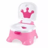 LEAN TOYS Interaktives Rosa Töpfchen mit Kronen-Musik-Toilette für Kleinkinder 5-in-1
