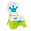 LEAN TOYS Interaktives Töpfchen Grün mit Blauer Krone Musik-Toilette für Kleinkinder 5 in 1