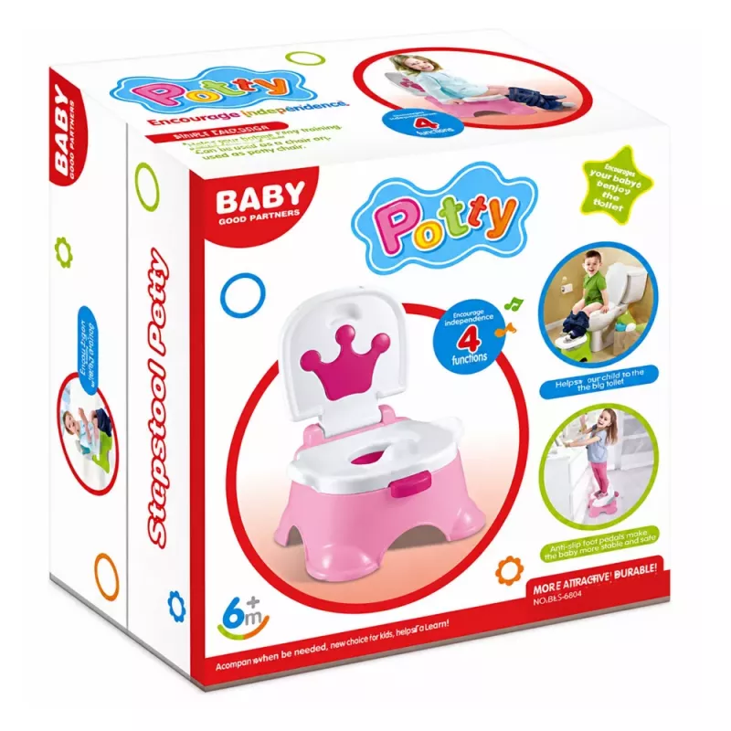 LEAN TOYS Interaktives Töpfchen Grün mit Blauer Krone Musik-Toilette für Kleinkinder 5 in 1