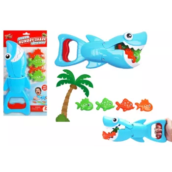 LEAN TOYS Badespielset Shark Fish Hunter Blau