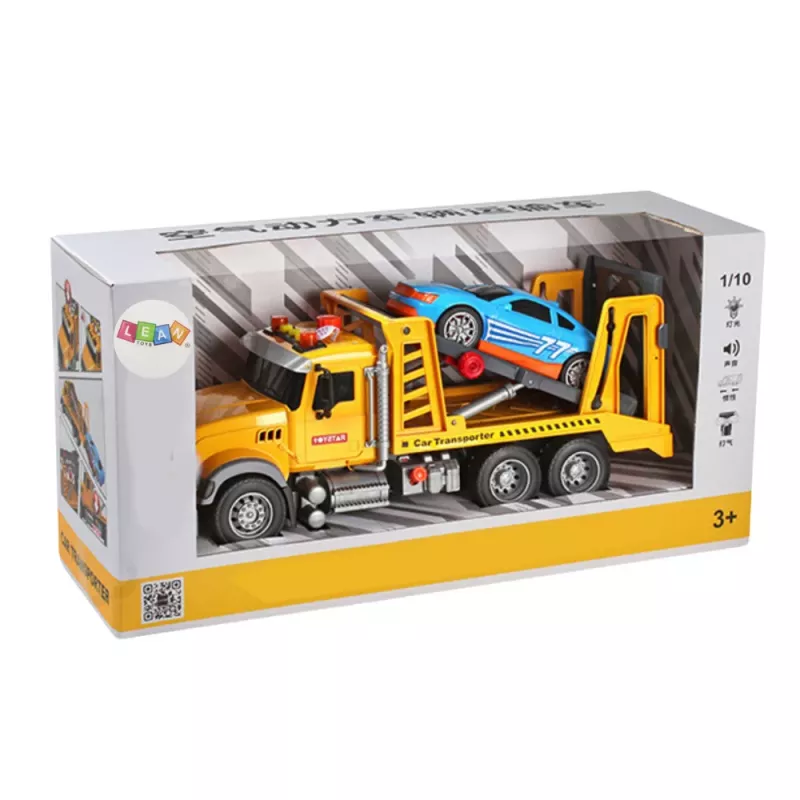 LEAN TOYS Abschleppwagen Pannenhilfe Auto 2in1 mit einstellbaren Lichtern und Geräuschen