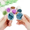 LEAN TOYS Pädagogisches Eiersortier-Set Dinosaurier Puzzle 12 Teile