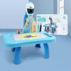 LEAN TOYS Mini Projektor Roboter Tisch 2in1 Zubehör Blau