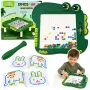 LEAN TOYS Pädagogisches Magnetbrett Dinosaurier-Pad-Puzzle Grün