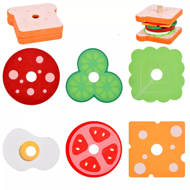 LEAN TOYS Sandwich Holz 8 El Karten mit Rezepten 10 Stk