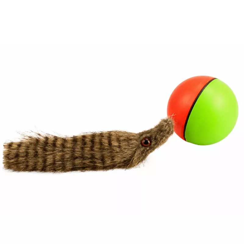 LEAN TOYS Ball mit flauschigem Frettchenschwanz interaktives Badspielzeug
