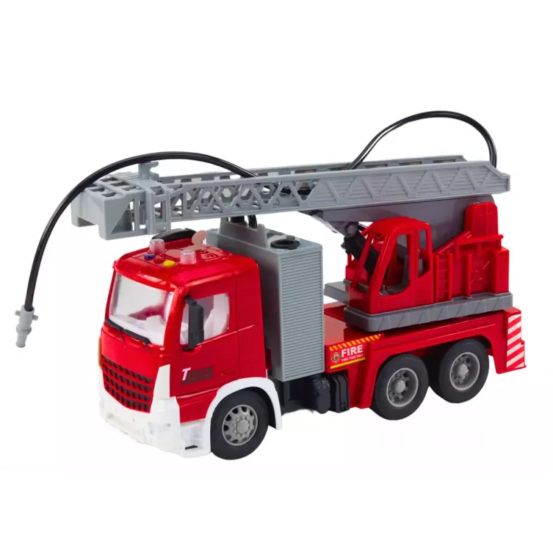 LEAN TOYS Feuerwehr Reibungsantrieb mit Licht und Sound Boom