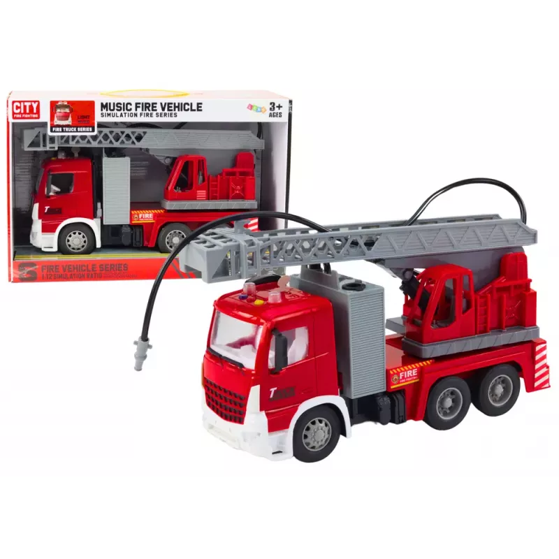 LEAN TOYS Feuerwehr Reibungsantrieb mit Licht und Sound Boom