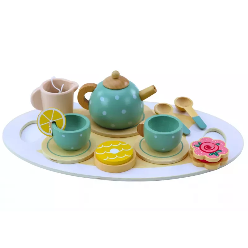 LEAN TOYS Tee-Kaffee-Set für Kinder aus Holz 15-teilig