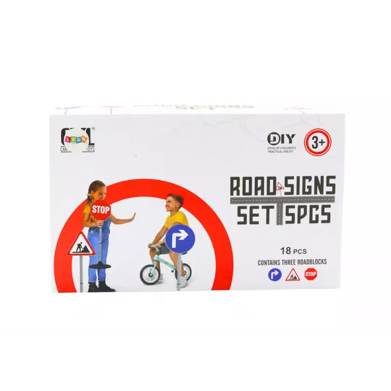 LEAN TOYS Educational Set Large Road Signs 76cm 3 Pcs