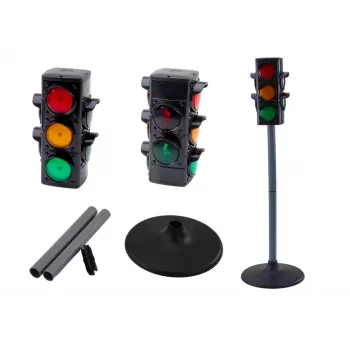 LEAN TOYS Polizist Lernset Verkehrskontrolle Ampel 10-teilig