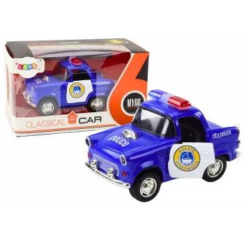 LEAN TOYS Classic Police Car 1:38 Drive Lights Sounds Blue