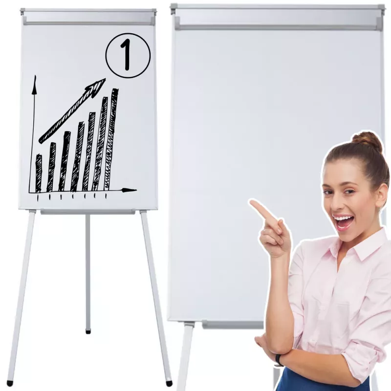 LEAN Magnetisches Flipchart-Board auf Stativ Weiß 70x100cm