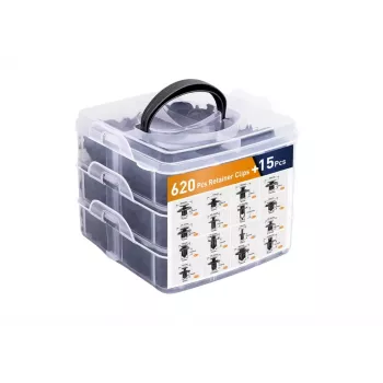 LEAN Set of Car Clips in Organizer 16 Sizes PVC 620pcs