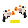 LEAN TOYS Set von 2 Schaumstoff-Dart-Blaster mit 20 Saugnapf-Darts - Manueller Federdruck-Spielzeugpistolen-Set für Kinder ab 6 Jahren