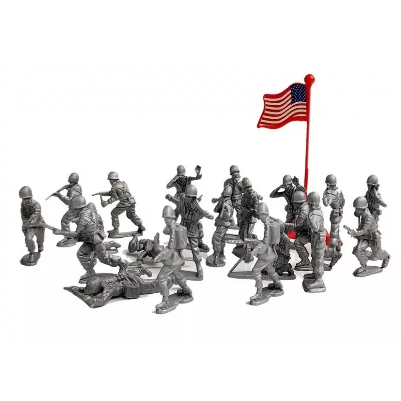LEAN TOYS Großes Militärset 100 Teile Soldaten Flaggen