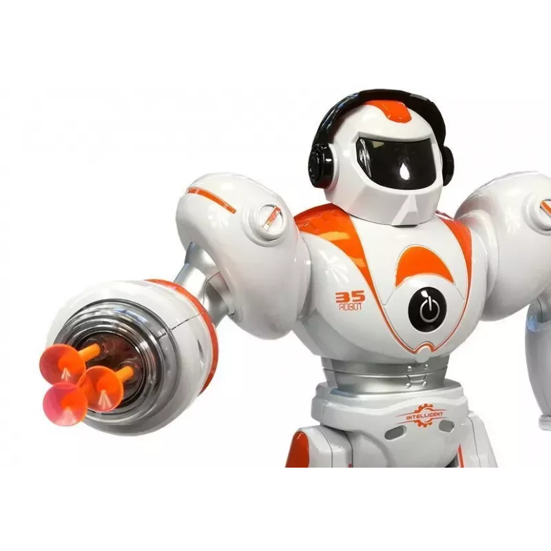 LEAN TOYS ferngesteuerter Roboter R/C schießt Geschosse