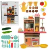 LEAN TOYS Kinderküche mit Licht, Sound, Tellern & Zubehör, Pink, 65 Teile