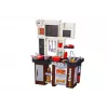 LEAN TOYS Interaktive Kinderküche mit Kühlschrank, Wasserhahn, Zubehör, 58 Teile