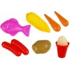 LEAN TOYS Interaktive Kinderküche mit Kühlschrank, Wasserhahn, Zubehör, 58 Teile