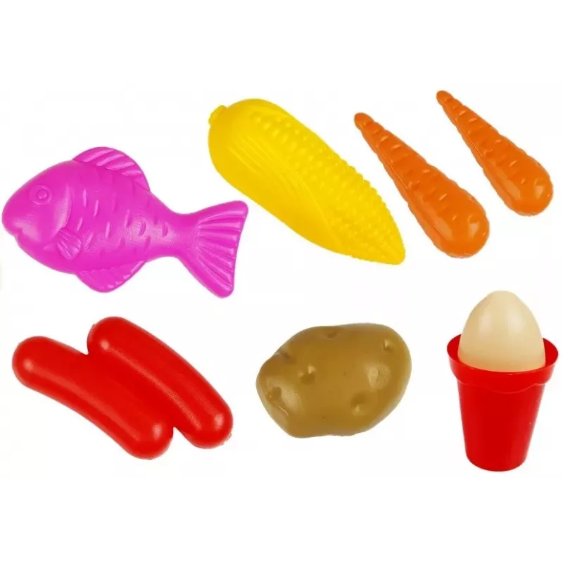 LEAN TOYS Interaktive Kinderküche mit Kühlschrank, Wasserhahn, Zubehör, 58 Teile